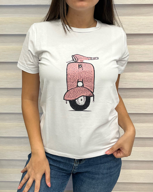 T-shirt Vespa Rosa